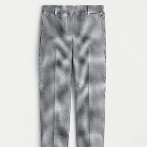 J. Crew Cameron Trousers - Size 6 - Black/White Gingham Checkered Pattern